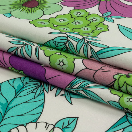 Mood Exclusive Purple Springing Up Stretch Cotton Sateen
