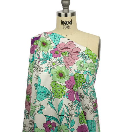 Mood Exclusive Purple Springing Up Stretch Cotton Sateen