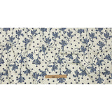 Stretch Cotton and Viscose Sateen Print - Blue and Cream Striped Flowers - Mood Exclusive Drip Drip Drop