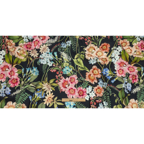 Mood Exclusive Navy Florist's Cuttings Stretch Cotton Woven