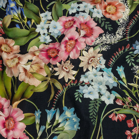 Mood Exclusive Navy Florist's Cuttings Stretch Cotton Woven
