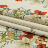 Mood Exclusive White Wildflower Fields Stretch Cotton Woven