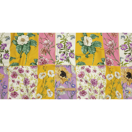 Stretch Cotton Canvas Print - Multicolor Floral Patchwork - Mood Exclusive Midsummer Festive