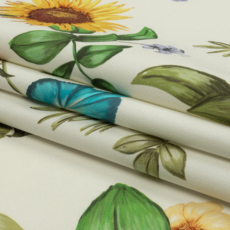 Stretch Cotton Canvas Print - White, Pink and Green Floral - Mood Exclusive Wonderland Garden