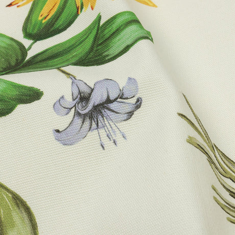 Stretch Cotton Canvas Print - White, Pink and Green Floral - Mood Exclusive Wonderland Garden