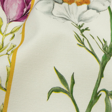 Stretch Cotton Canvas Print - White Floral Patchwork - Mood Exclusive Midsummer festive