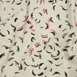Stretch Cotton Canvas Print - White, Black and Pink Abstract Marks - Mood Exclusive Kindergarten Couture