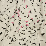 Stretch Cotton Canvas Print - White, Black and Pink Abstract Marks - Mood Exclusive Kindergarten Couture