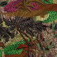 Stretch Cotton Twill Print - Brown and Green Textural Palm Trees - Mood Exclusive Island Energy