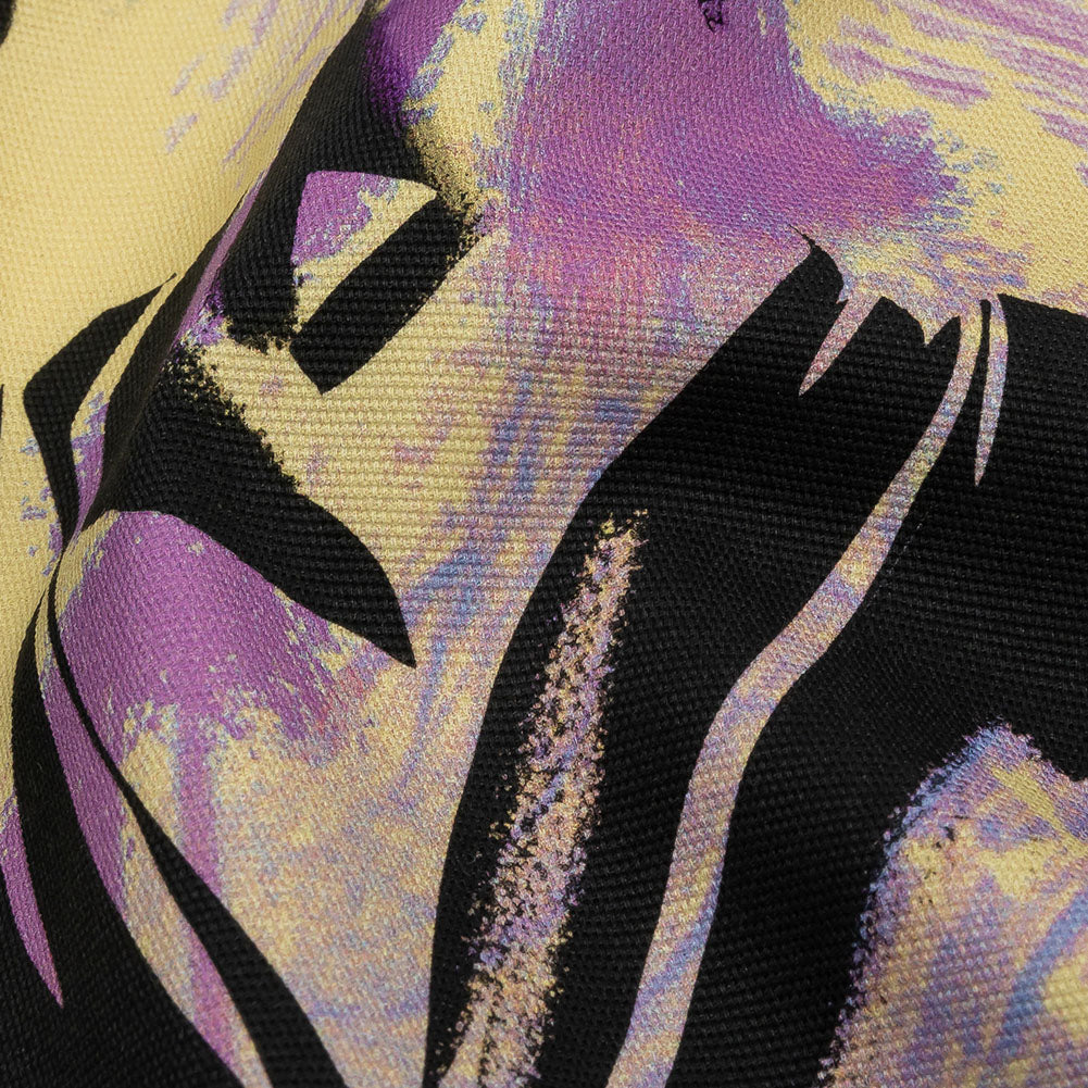Stretch Cotton Canvas Print - Purple and Yellow Graffiti - Mood Exclusive Graffiti Lane