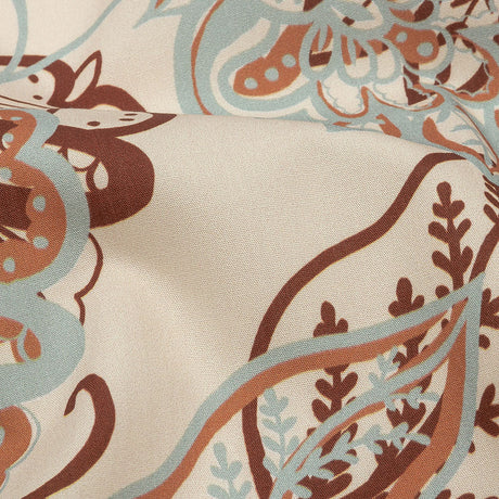 Cotton Poplin Print - Cream, Burgundy and Blue Floral - Mood Exclusive Floral Mirage