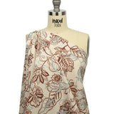 Cotton Poplin Print - Cream, Burgundy and Blue Floral - Mood Exclusive Floral Mirage