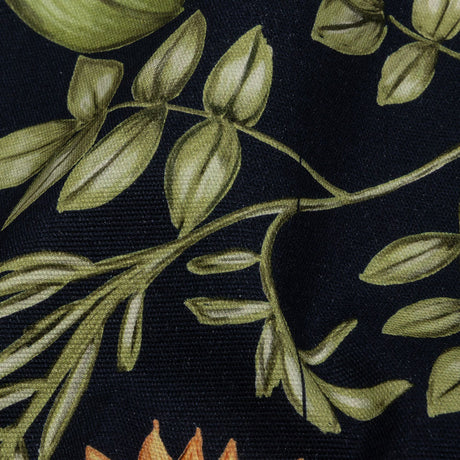 Stretch Cotton Canvas Print - Navy, Pink and Green Floral - Mood Exclusive Wonderland Garden