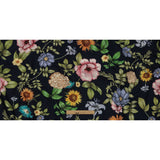 Stretch Cotton Canvas Print - Navy, Pink and Green Floral - Mood Exclusive Wonderland Garden