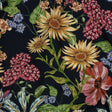 Stretch Cotton Canvas Print - Navy, Red, Yellow and Blue Floral - Mood Exclusive Lucid Dream