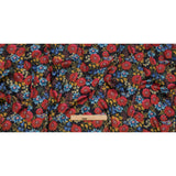Polyester Twill Print - Red, Blue and Yellow Floral - Mood Exclusive Poppies Please