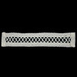 Vintage White and Ivory Lattice Window Rectangular Beaded and Braided Applique - 7.75" x 1.5"