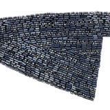 Vintage Gunmetal Geometric Glass Beaded Right Lapel Applique - 13" x 3.625"