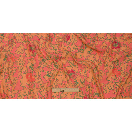 Mood Exclusive Coral Tree Line Trove Metallic Dotted Crinkled Viscose Crepe