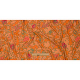 Crinkled Viscose Crepe Print with Metallic Dots - Orange Floral - Mood Exclusive Tree Line Trove