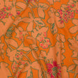 Crinkled Viscose Crepe Print with Metallic Dots - Orange Floral - Mood Exclusive Tree Line Trove