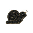 Black and Gold Snail Glass Beaded Applique - 1.75" x 2.5"