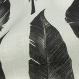 Black and White Feather Array Medium Weight Linen Woven