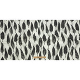 Black and White Feather Array Medium Weight Linen Woven