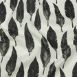 Black and White Feather Array Medium Weight Linen Woven