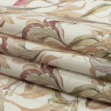 Beige and Pink Flowing Florals Medium Weight Linen Woven