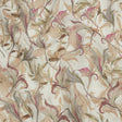 Beige and Pink Flowing Florals Medium Weight Linen Woven