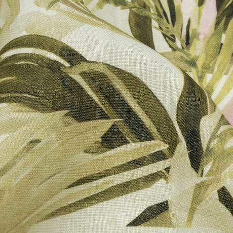 Green Palm Fronds Medium Weight Linen Woven