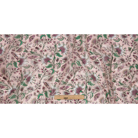 Pink, Green and White Beetles and Flowers Lightweight Translucent Vinyl