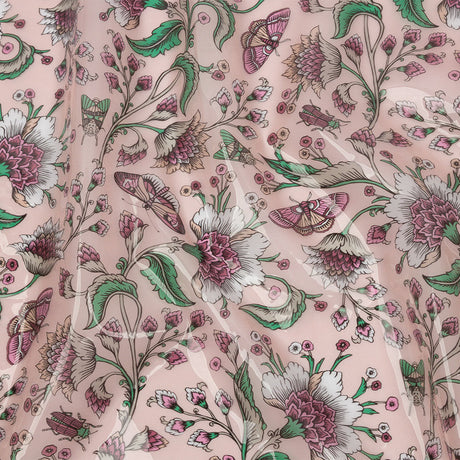 Pink, Green and White Beetles and Flowers Lightweight Translucent Vinyl