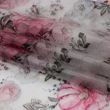 Pink, Blue and White Birds and Roses Lightweight Translucent Vinyl