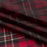 Red, Black and Yellow Diagonal Plaid Lightweight Translucent Vinyl