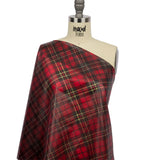 Red, Black and Yellow Diagonal Plaid Lightweight Translucent Vinyl