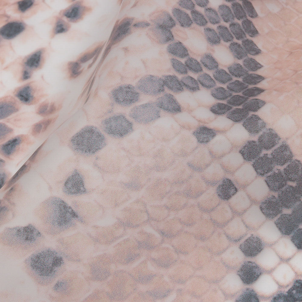 Dark Beige and Black Large Python Scales Lightweight Translucent Vinyl