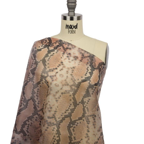 Dark Beige and Black Large Python Scales Lightweight Translucent Vinyl