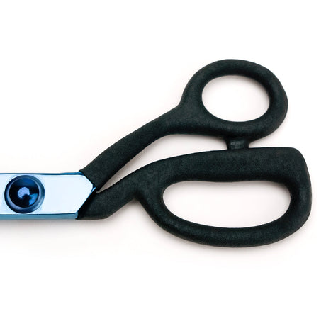 Mood 9" Metallic Blue Knife-Edge Dressmaker's Shears with Matte Rubber Grips