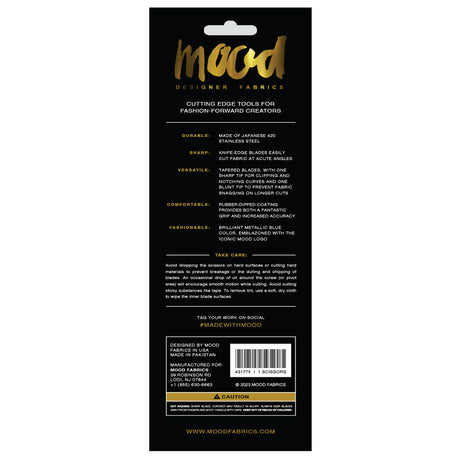 Mood 9" Matte Black Knife-Edge Dressmaker's Shears with Matte Rubber Grips