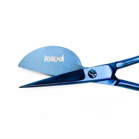 Mood Metallic Blue Duckbill Applique Scissors with Matte Rubber Grips - 6"