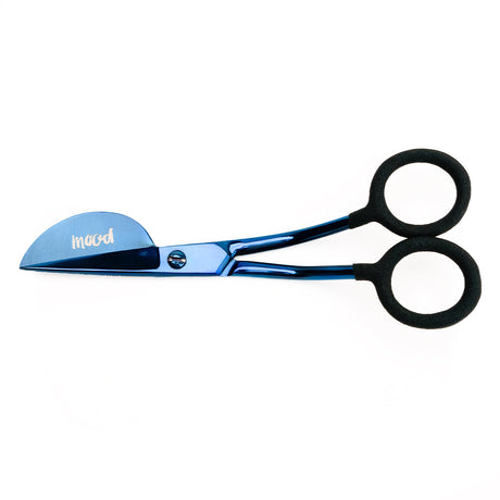 Mood Metallic Blue Duckbill Applique Scissors with Matte Rubber Grips - 6"