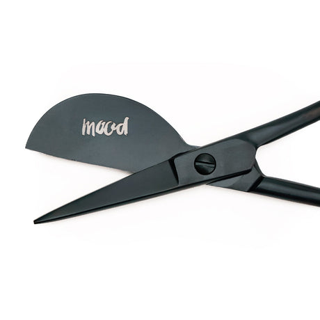 Mood Matte Black Duckbill Applique Scissors with Matte Rubber Grips - 6"