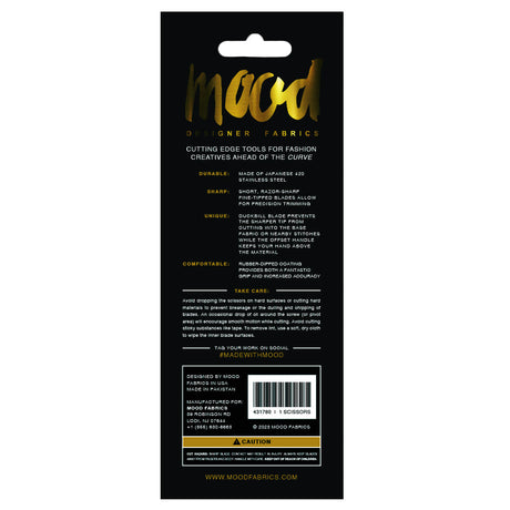Mood Matte Black Duckbill Applique Scissors with Matte Rubber Grips - 6"