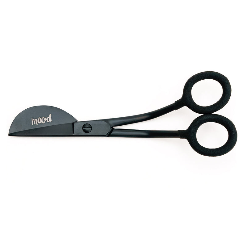 Mood Matte Black Duckbill Applique Scissors with Matte Rubber Grips - 6"
