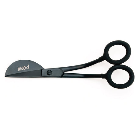 Mood Matte Black Duckbill Applique Scissors with Matte Rubber Grips - 6"