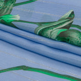 Mood Exclusive Blue Spotted Moth Orchid Metallic Pinstriped Viscose Dobby