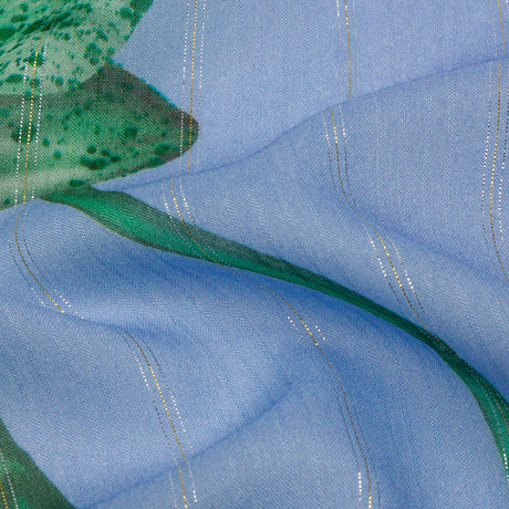 Mood Exclusive Blue Spotted Moth Orchid Metallic Pinstriped Viscose Dobby