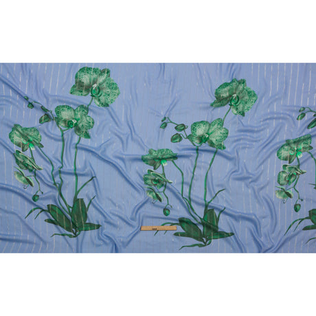 Mood Exclusive Blue Spotted Moth Orchid Metallic Pinstriped Viscose Dobby
